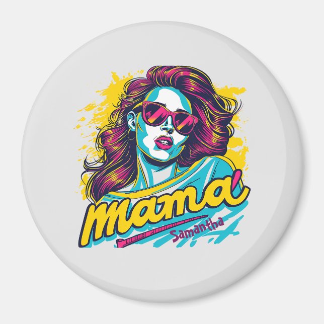 Íman Personalizado Retro Mama Pop Art (12) (Frente)