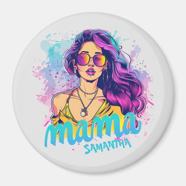 Íman Personalizado Retro Mama Pop Art (15) (Frente)