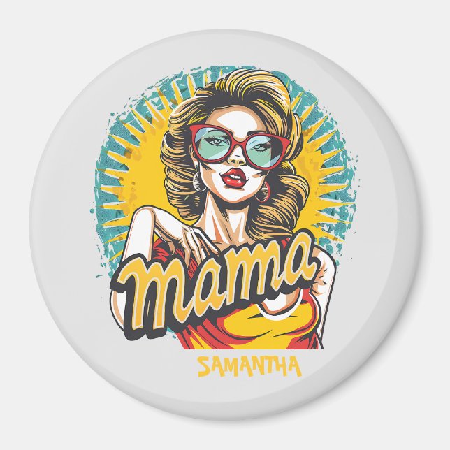 Íman Personalizado Retro Mama Pop Art (17) (Frente)