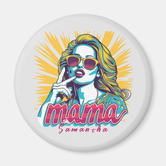 Íman Personalizado Retro Mama Pop Art (5) (Frente)