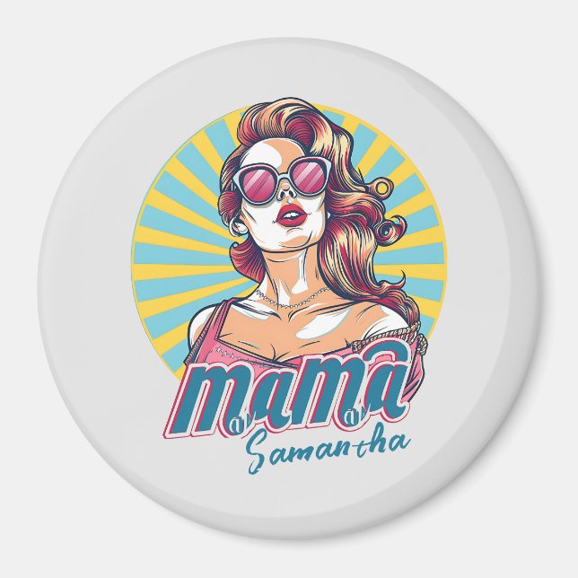 Íman Personalizado Retro Mama Pop Art (9) (Frente)