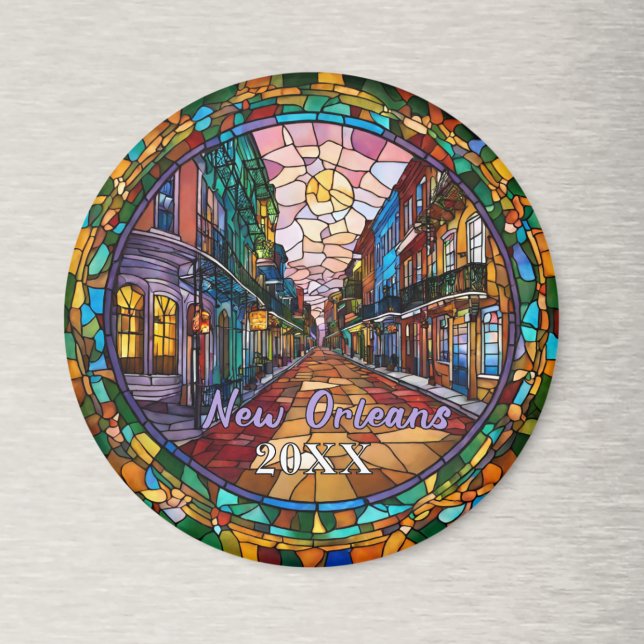 Íman Personalizado Rua Bourbon New Orleans Datado  (Criador carregado)
