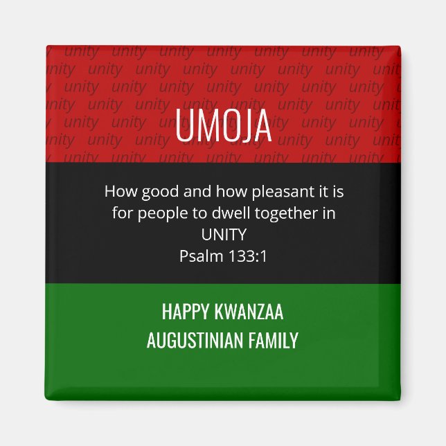 Íman Personalizado UMOJA Unity Happy Kwanzaa (Frente)