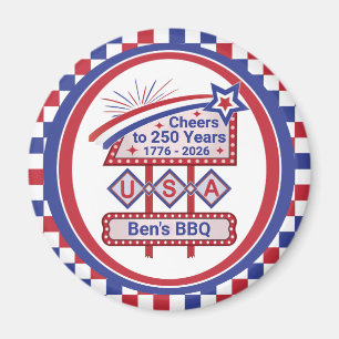 Íman Personalizado USA 250–Marquise Retrô Patriótica