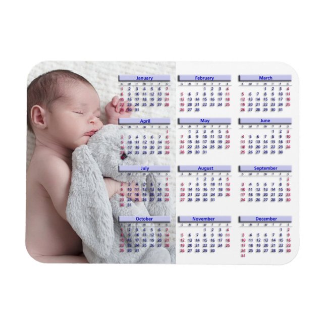 Íman Personalizar Calendário do Magnet do Mini Refriger (Horizontal)