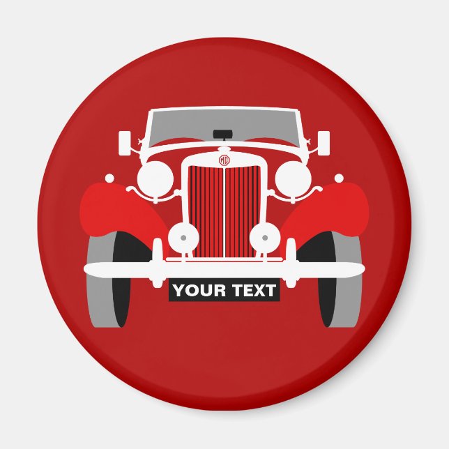 Íman Personalizar Clássico MG Vintage - Carro Esportivo (Frente)