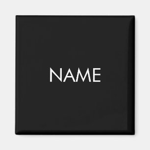 Íman Personalizar com nome, texto preto minimalista