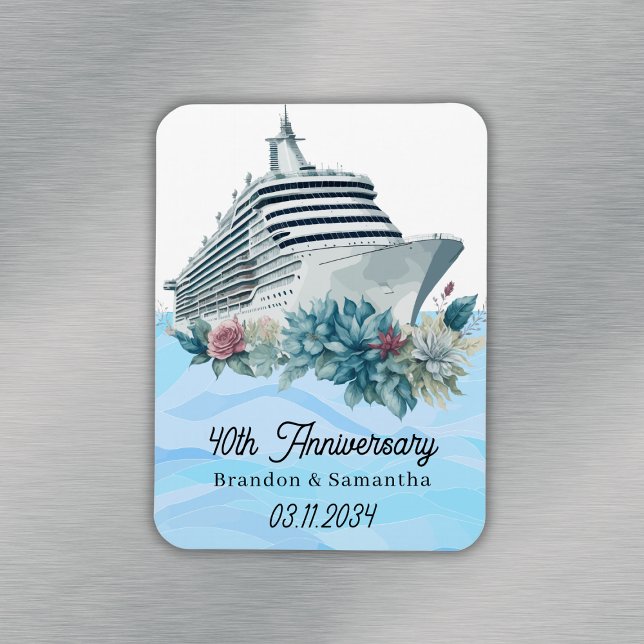 Íman Personalizar Cruise 40º Aniversário de Casamento (Custom Cruise 40th Wedding Anniversary Keepsake Magnet
)