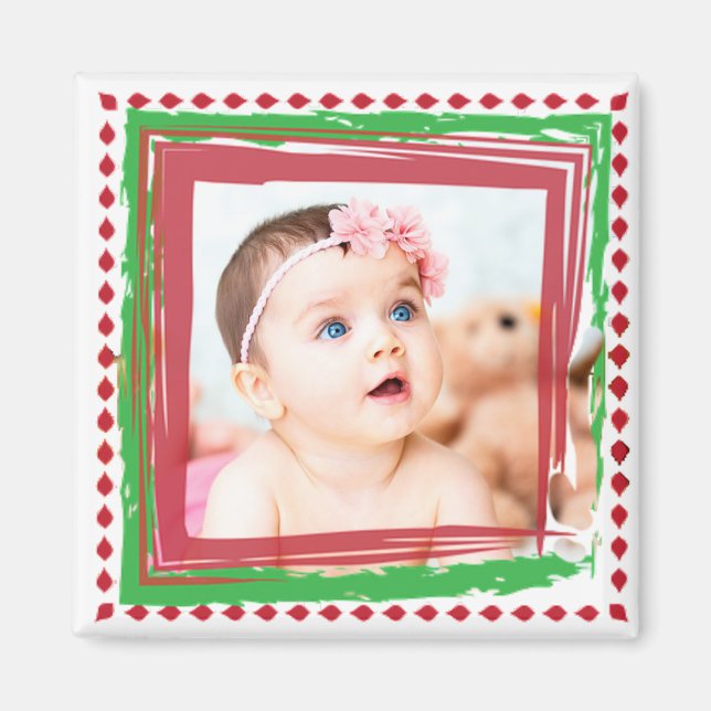 Íman Personalizar este Magnet de Fotografias de Natal (Frente)