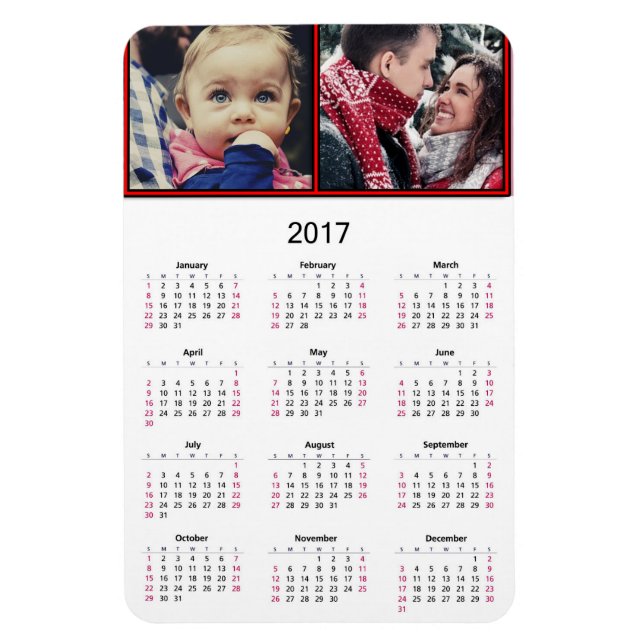 Íman Personalizar este Mini Calendário do Magnet 2017 (Vertical)