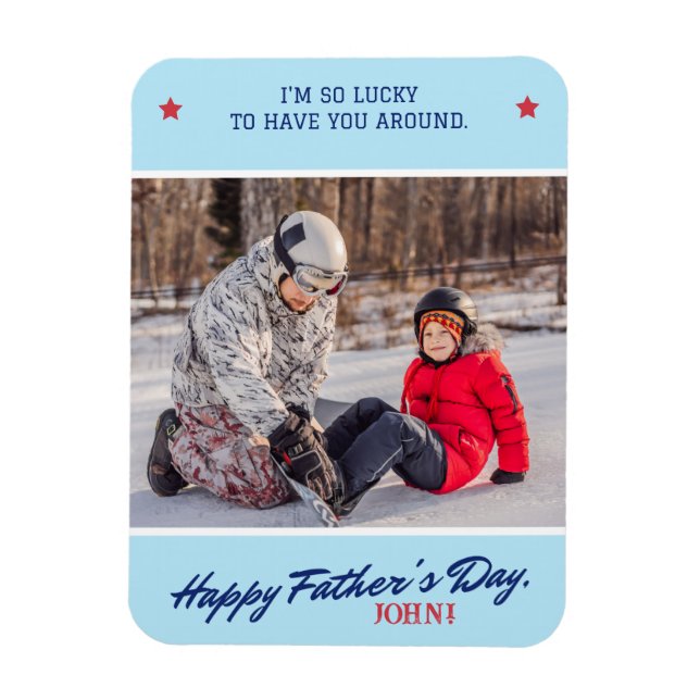 Íman Personalizar Foto do Script de Dia de os pais (Vertical)