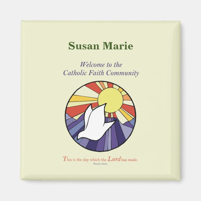 Íman Personalizar nome, círculo de porta RCIA em amarel (Frente)