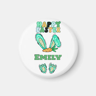 Íman Personalizar Nome Cute Easter Bunny