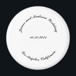 Íman Personalizar Nome, data de casamento de letras pre<br><div class="desc">Personalizar Nome, data letras pretas curvas magneta de casamento, favor, favorece texto personalizado, personaliza-o com seu próprio texto, informações</div>