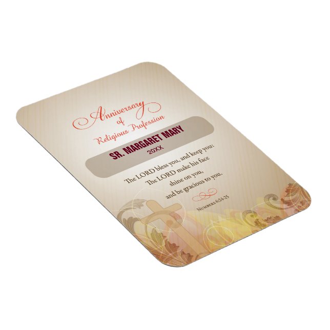 Íman Personalizar nome e ano freira, 60 anos religioso (Lado Direito)