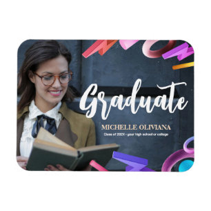 Íman Personalizar o anúncio de graduação elegante do ri