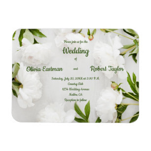 Íman Personalizar o belo casamento de peônias brancas