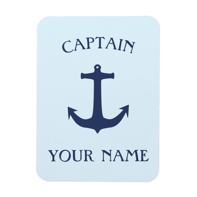 Íman Personalizar o nome do capitão com âncora do marin (Vertical)