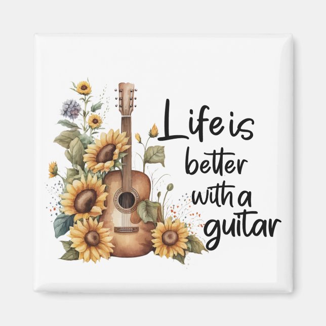 Íman Personalizar o nome do violão com girassol (Frente)