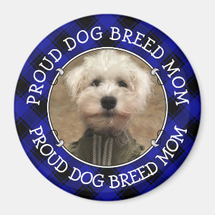 Íman Personalizar Pai Mãe Fotografia do Cachorro Azul e