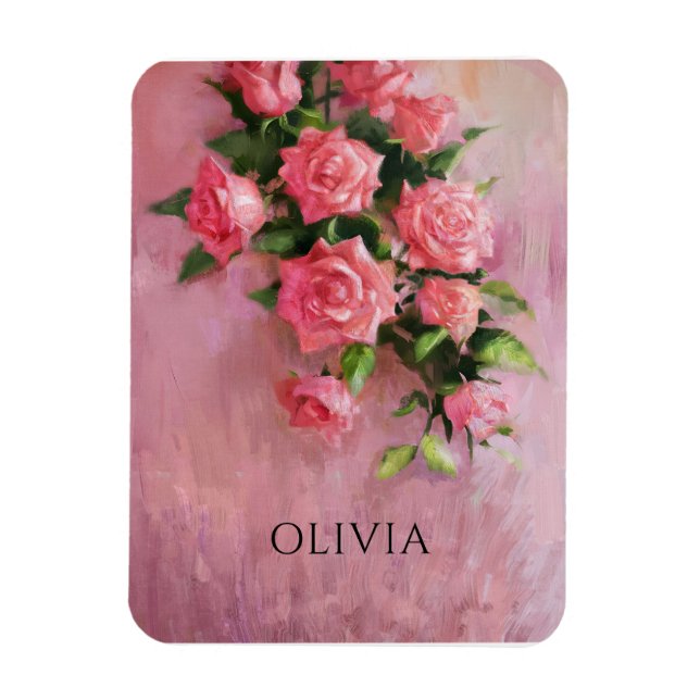 Íman Personalizar um Sonho em tons de rosa (Vertical)