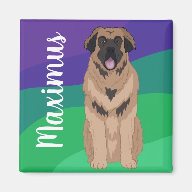 Íman Personalizável Leonberger (Frente)