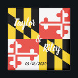 Íman Personalizável Salvar o Magnet de Casamento MD de<br><div class="desc">Maryland Wedding Save the Date Magnet</div>