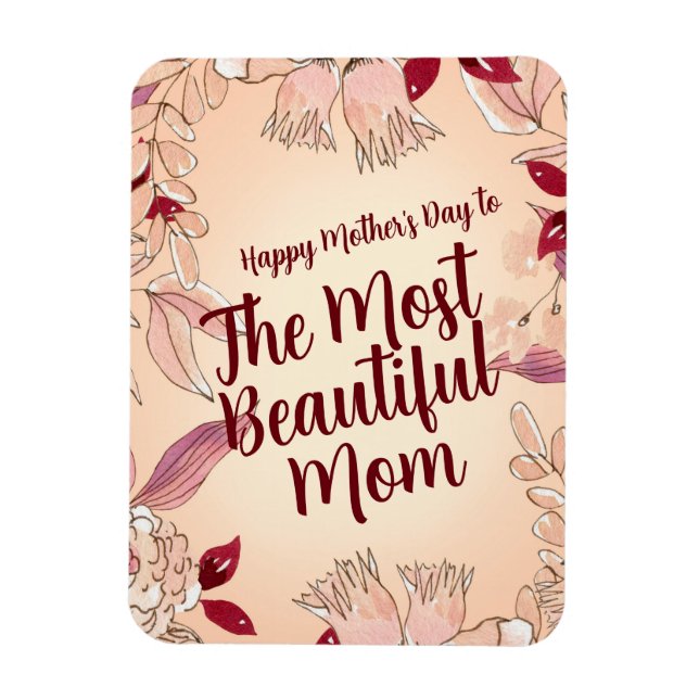 Íman Personalize A Mãe Mais Bonita (Vertical)