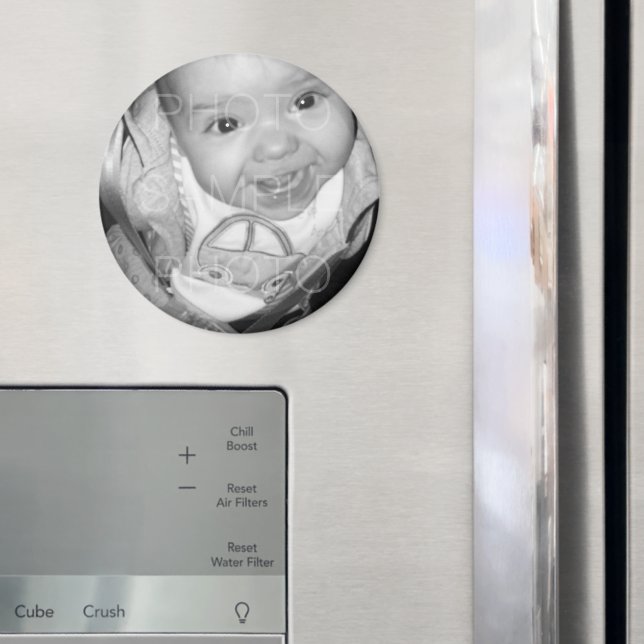 Íman Personalize a sua foto em branco preto (In Situ (Fridge))