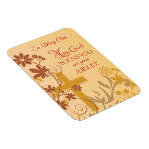 Íman Personalize, cruz da freira do aniversário do