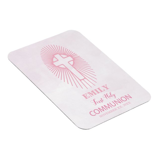 Íman Personalize, Cruz da Primeira Comunhão Rosa (Lado Direito)