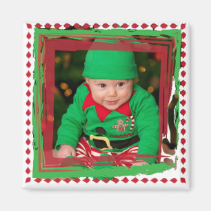 Íman Personalize este ímã da foto do Natal