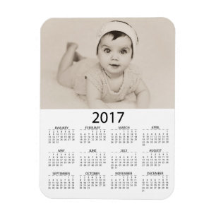 Íman Personalize este mini calendário da foto 2017