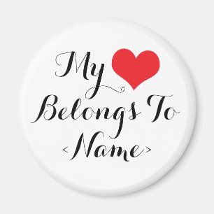 Íman Personalize Meu Coração Pertence A <Name>