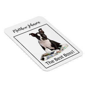 Íman Personalize o jornal de cachorro Dia do Chefe, Hum