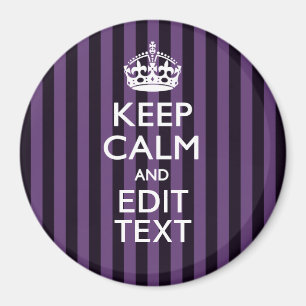 Íman Personalize-o Mantenha Calmo O Texto Roxo