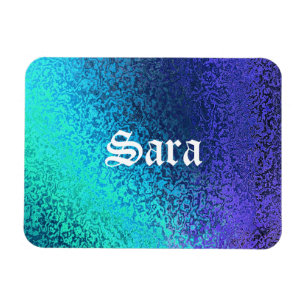 Íman Personalize o nome e os tons no ímã Premium azul