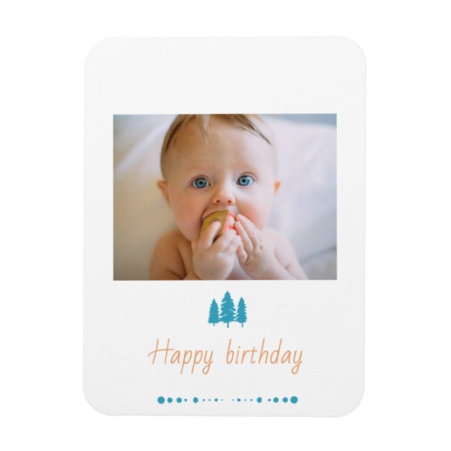 Íman personalize seu bebê feliz aniversário memorável (Vertical)