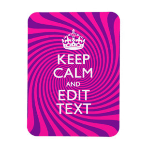 Íman Personalize Seu Calma Dizendo Hot Pink Swirl