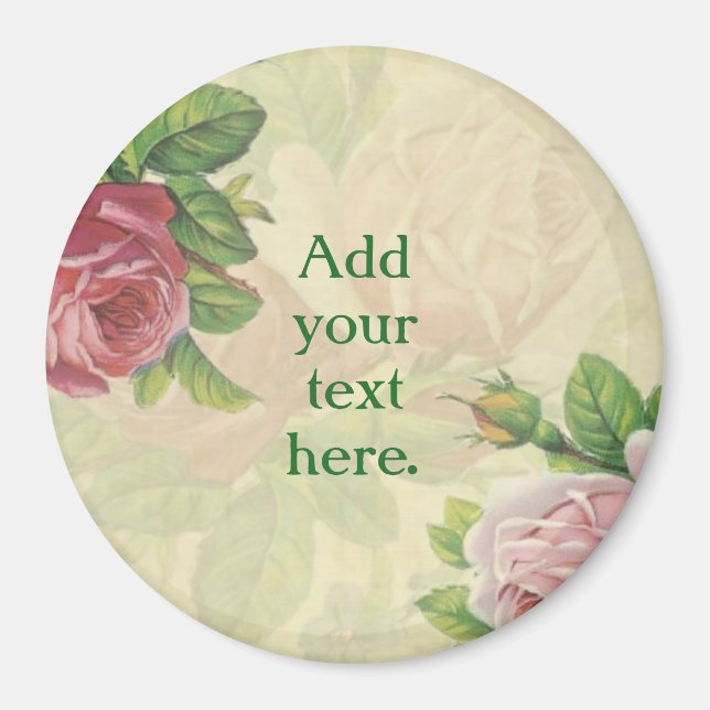 Íman Personalize seu próprio belo rosa/floral (Frente)