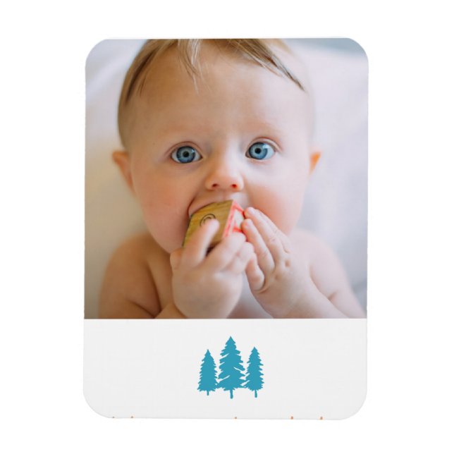 Íman personalize sua foto memorável do bebê (Vertical)