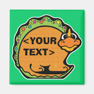 Íman Personalize um dinossauro,<YOUR TEXT>