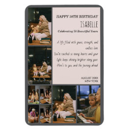 Íman Personalized 50th Birthday Photo Collage Flexible