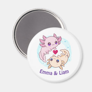 Íman Personalized Axolotl Couple Valentine Magnet