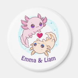Íman Personalized Axolotl Couple Valentine Magnet