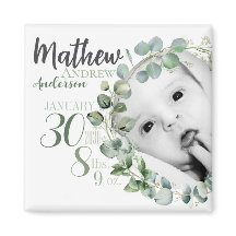 Personalized Baby Birth Announcement Magnet