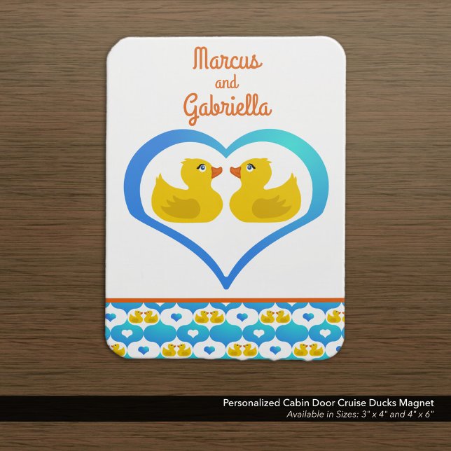 Íman Personalized Cabin Door Cruise Ducks (Decorate Your Stateroom Door with a Cute Cruising Ducks Magnet–Customized with Your Name.)