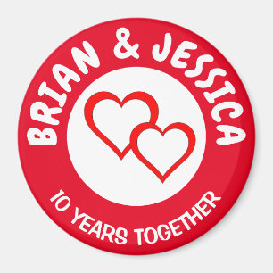 Íman Personalized Circle Magnet Anniversary