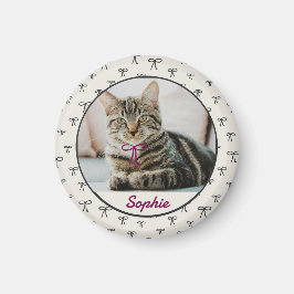 Íman Personalized Coquette Bow Pet Photo Magnet