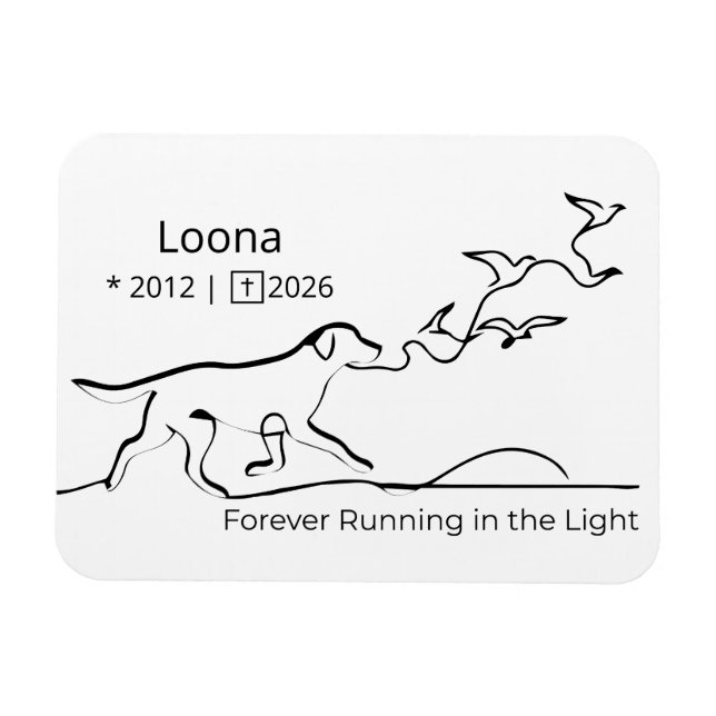 Íman Personalized Dog Memorial Sympathy Line Art (Horizontal)